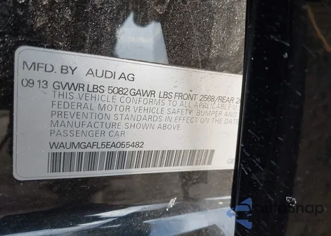 2014 Audi S4 3.0T Premium Plus from USA, damaged, VIN WAUMGAFL5EA055482